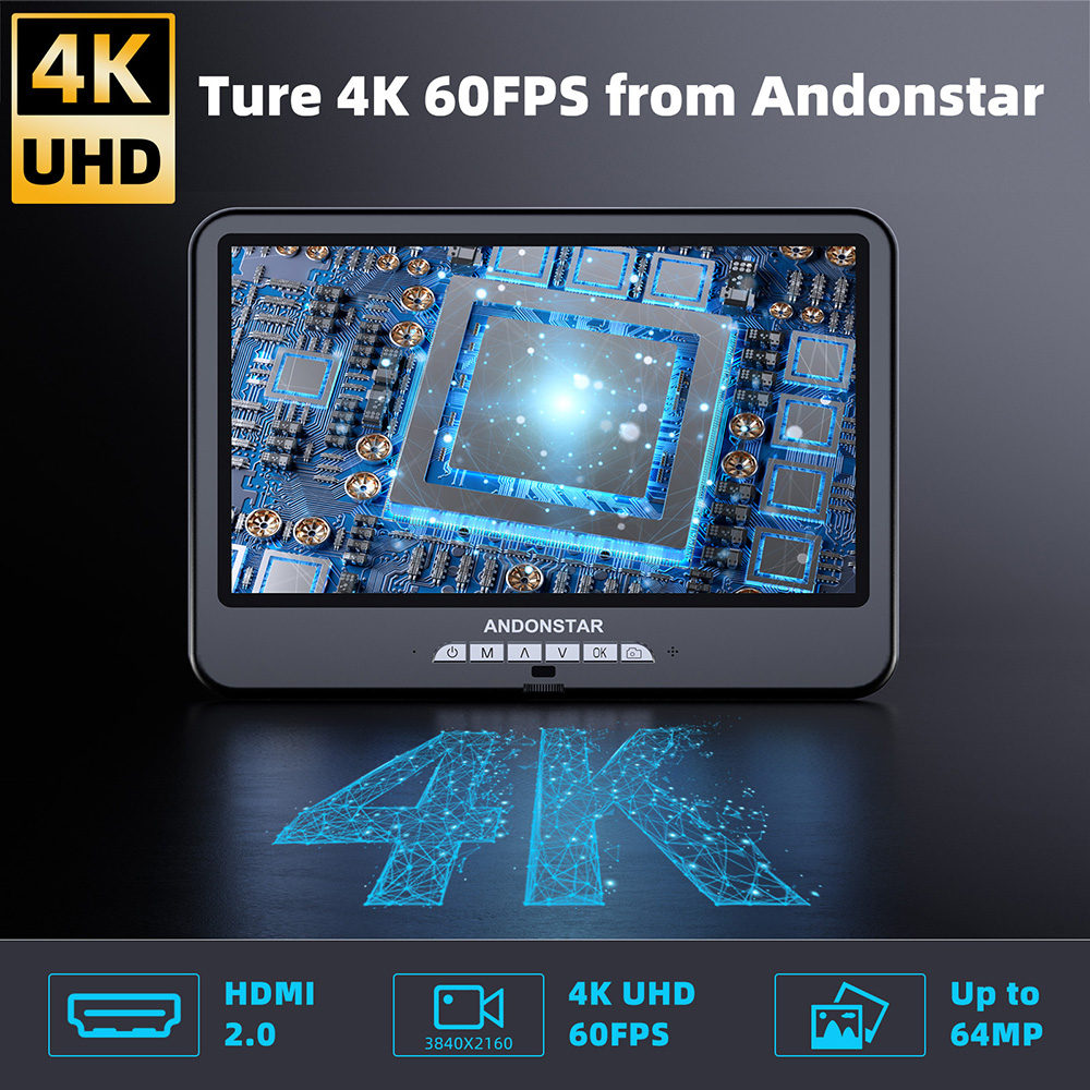 Andonstar 최초의 4K 60FPS AD210S- - Electronics Repair Microscope 리뷰 및 가격