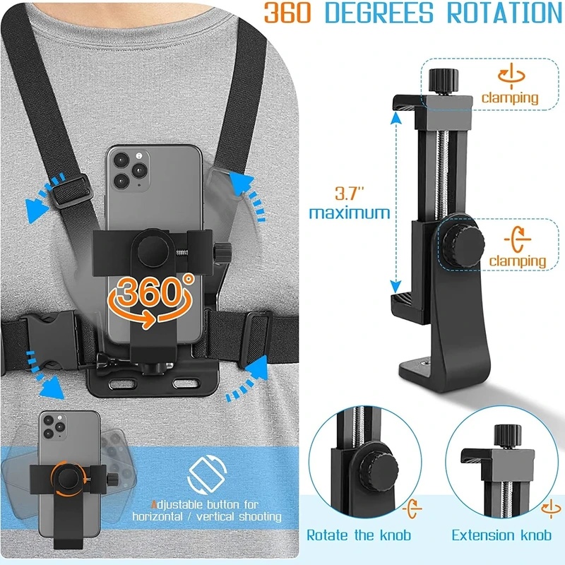 아이폰 14 홀더용 휴대폰 가슴 스트랩 마운트 벨트,  - Gopro Action Camera Hero 13 Black 리뷰 및 가격