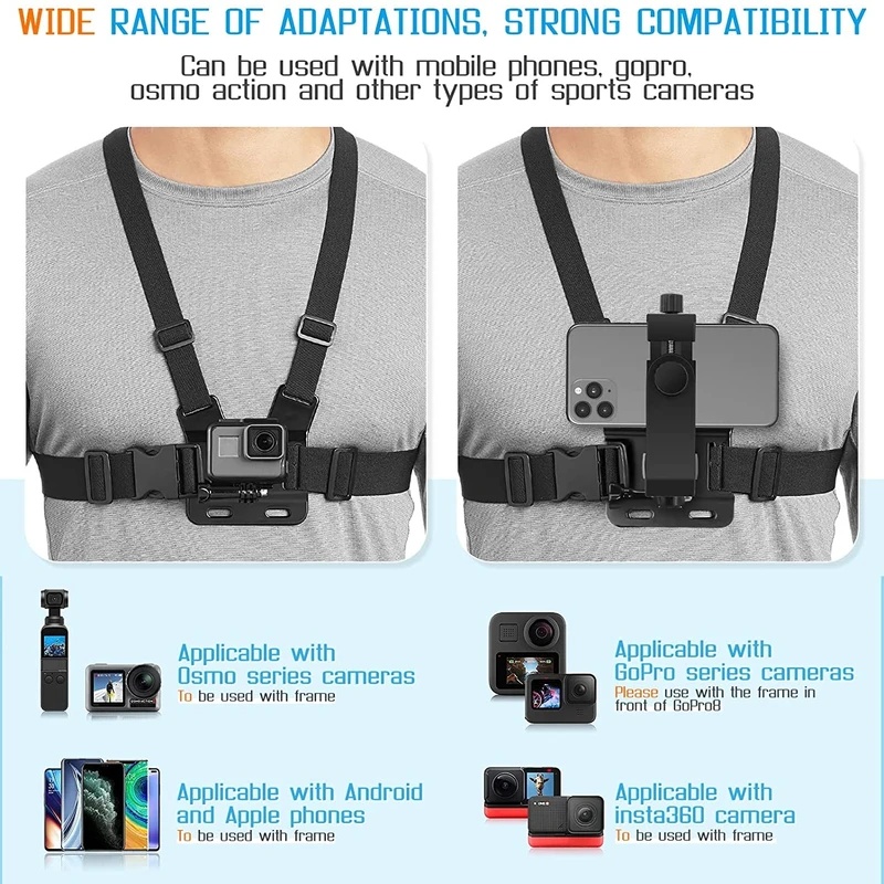 아이폰 14 홀더용 휴대폰 가슴 스트랩 마운트 벨트,  - Gopro Action Camera Hero 13 Black 리뷰 및 가격