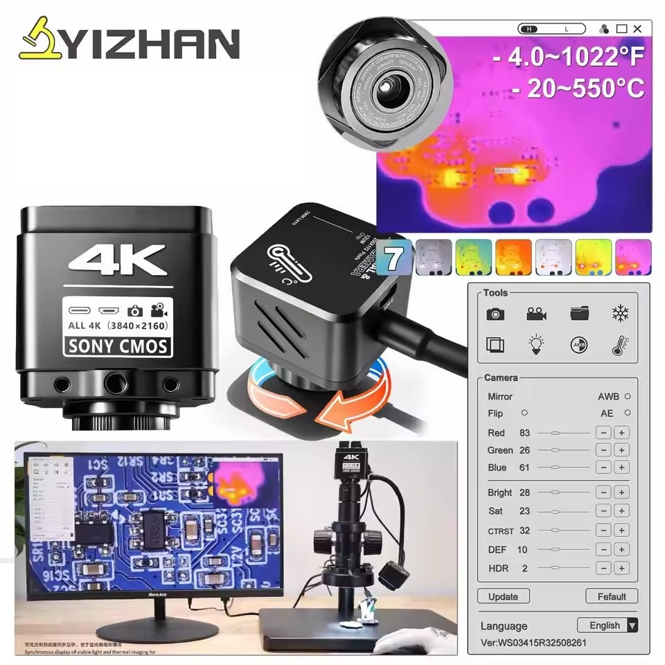 YIZHAN 열화상 카메라 256*192 픽셀 4k 전 - Electronics Repair Microscope 리뷰 및 가격
